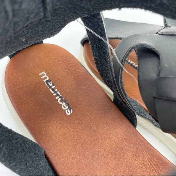 MAURICES black leather ankle strap platform sandals women Size 11 - Picture 7 of 12